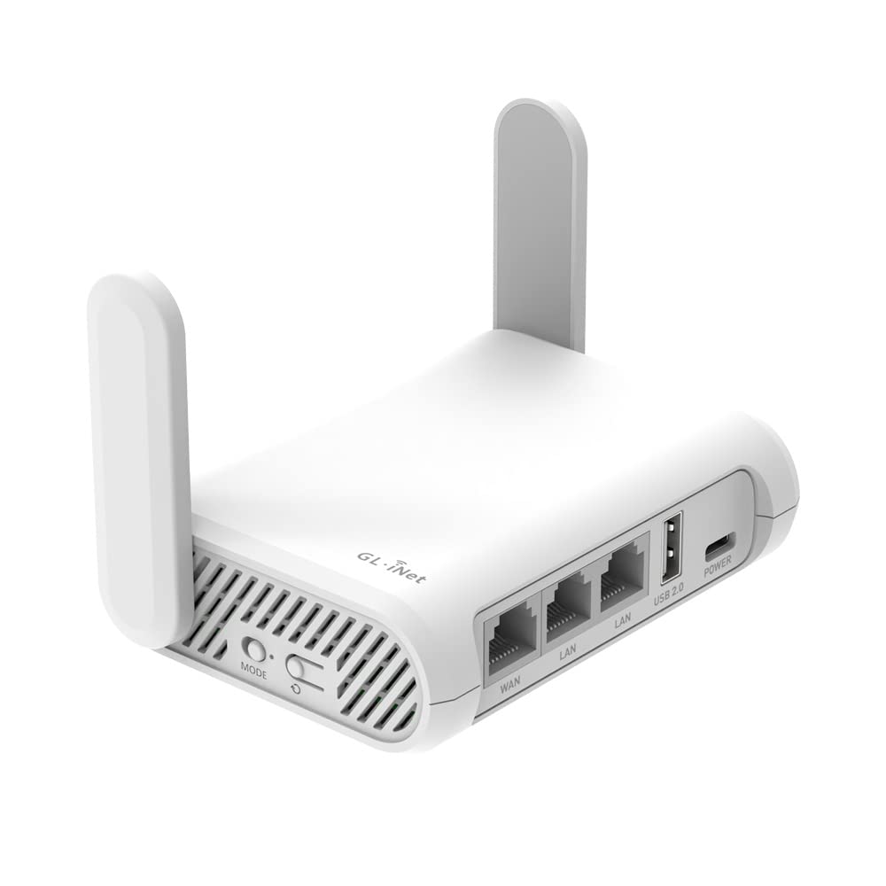 GL.iNet GL-SFT1200 (Opal) Portable WiFi Travel Router, Mini VPN Wireless Router for Fiber Optic Modem, Mobile Internet WiFi Repeater, Dual Band Openwrt Computer Routers, Home/Business/RV/Cruise