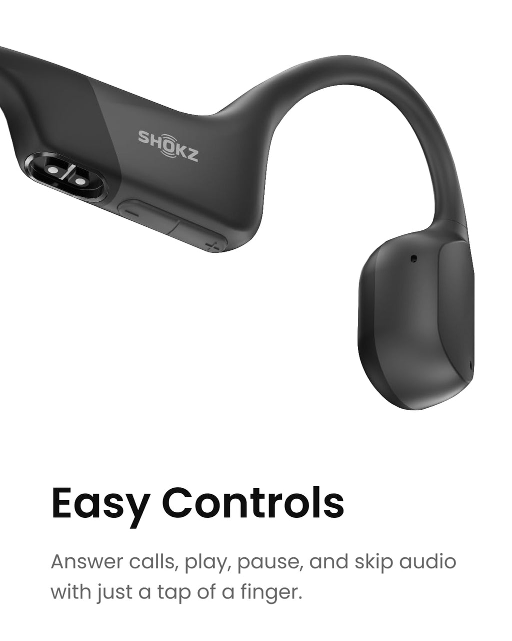 SHOKZ OpenRun Bone Conduction Open-Ear Bluetooth Sport Headphones, Running Workout Bundle with Waterproof Carrying Case & Sweat Headband, IP67 Sweat Resistant, 8H Playtime, Mic, Black