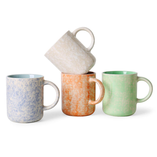 MONITO 17oz Ceramic Coffee Mugs with Handle – Set of 4