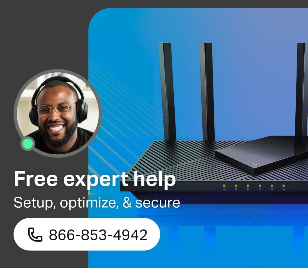 TP-Link AX1800 WiFi 6 Router (Archer AX21) – Dual Band Wireless Internet, Gigabit, Easy Mesh, Works with Alexa - A Certified for Humans Device, Free Expert Support
