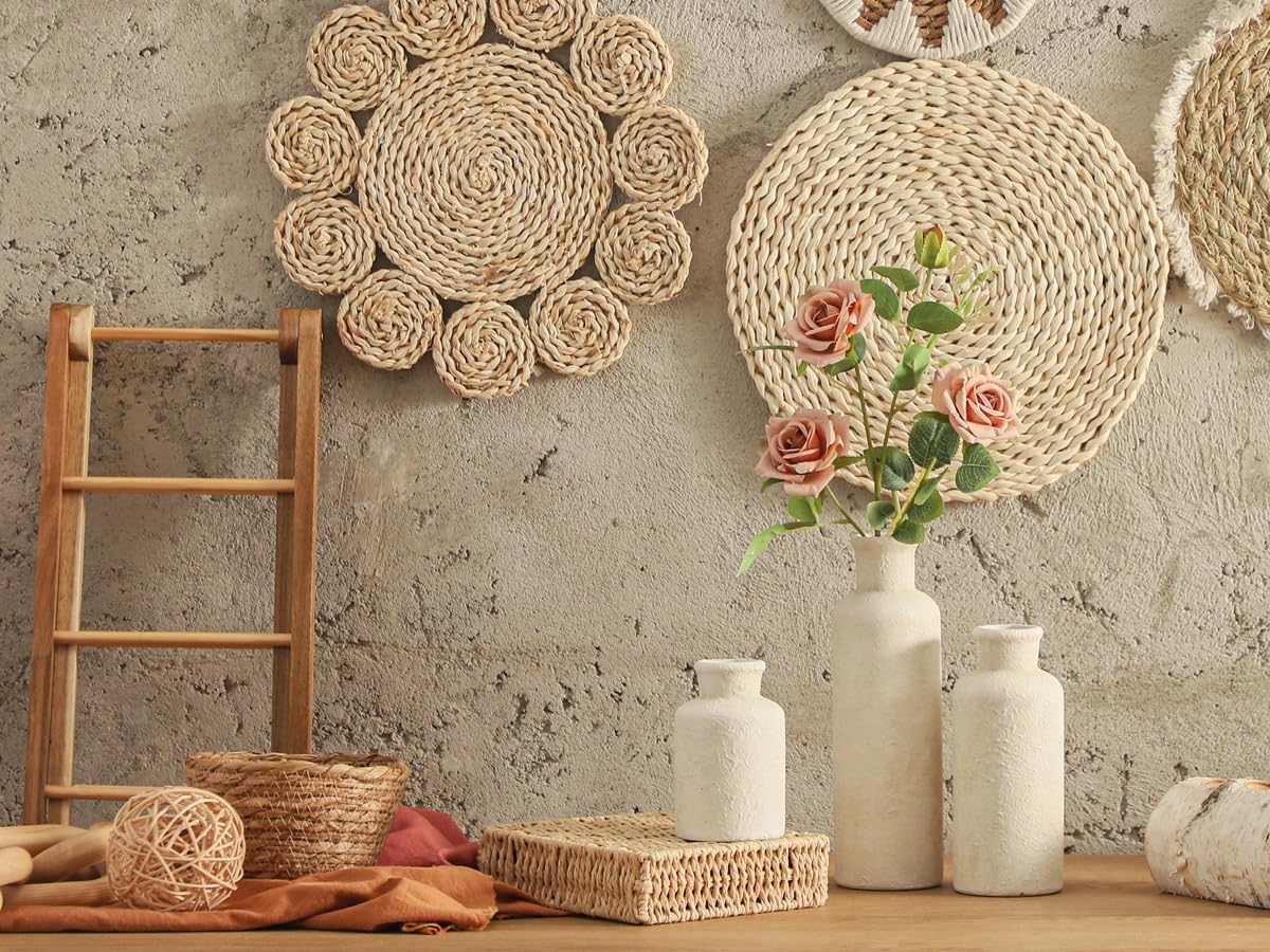 Whitewashed Neutral Ceramic Flower Vases – Set of 3