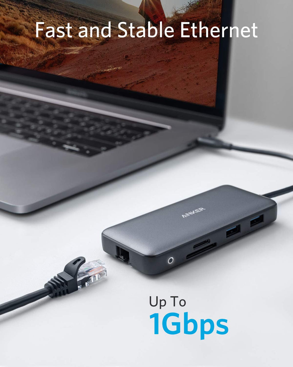 Anker Laptop Docking Station Dual Monitor, 8-in-1 USB C Hub, 4K Dual Monitor with 2 HDMI, 1 Gbps Ethernet Hub, 85W Power Delivery, SD Card Reader, for XPS and More (Charger not Included)