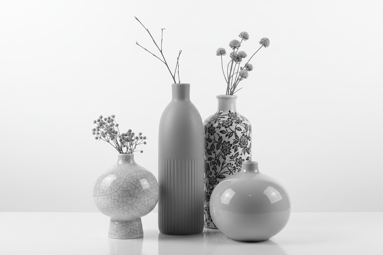 Decorative Ceramic Vases B&W Banner